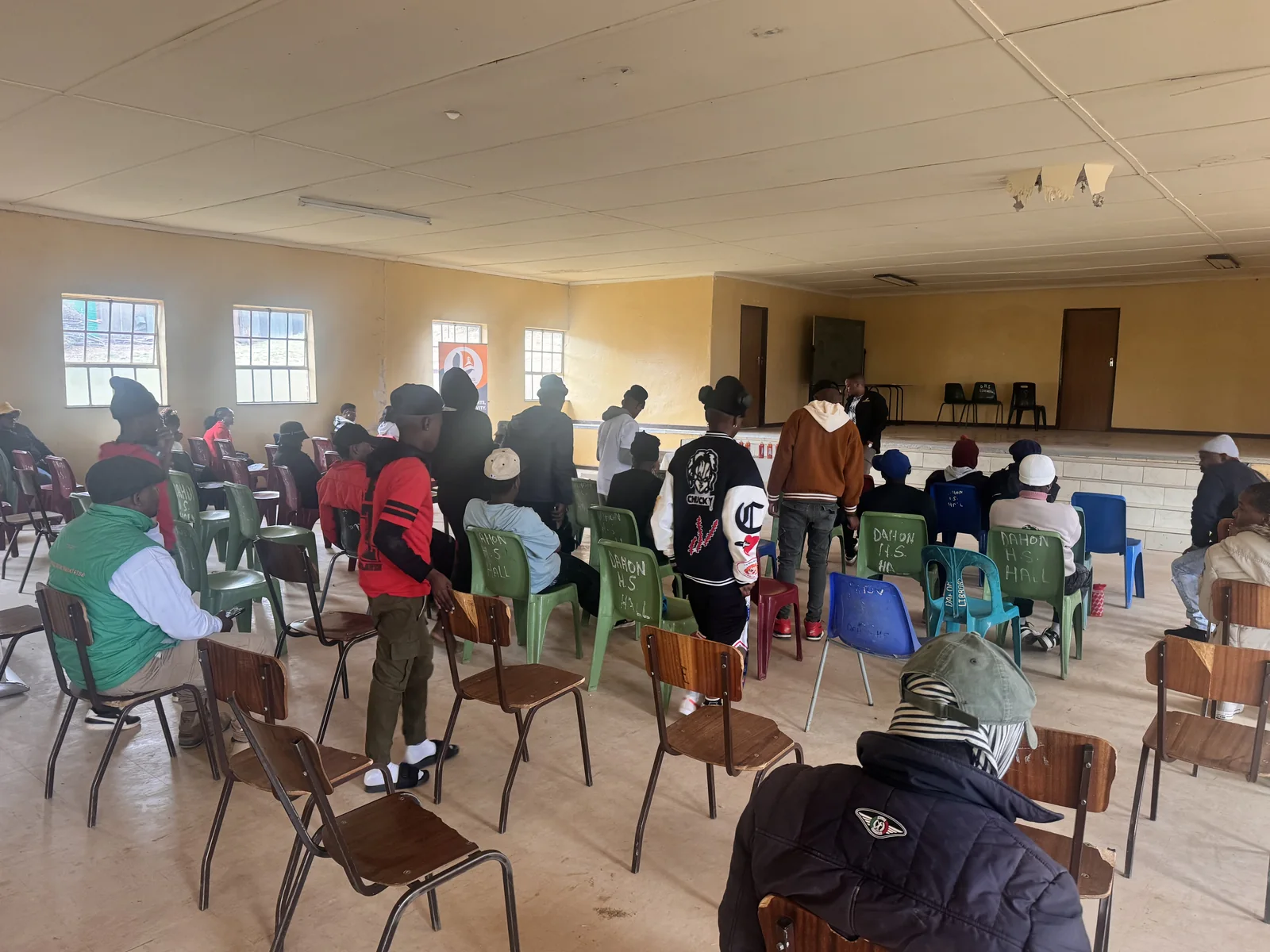 Young people taking part in a participatory session at Dahon High School